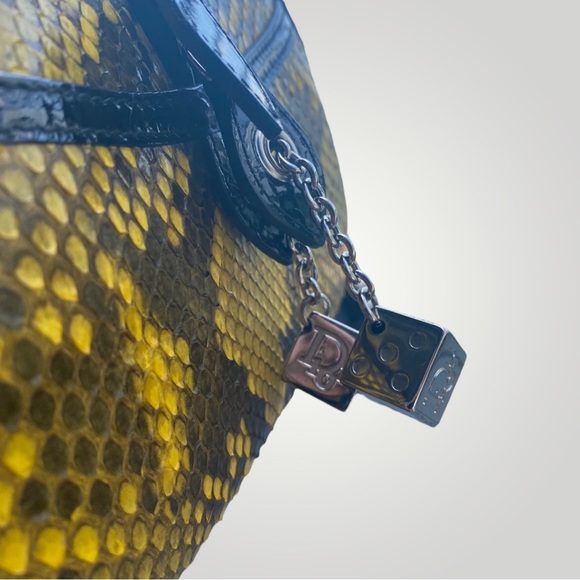 Christian Dior Green Leopard Print and Yellow SnakeSkin Gambler Bag - Picture 10 of 17